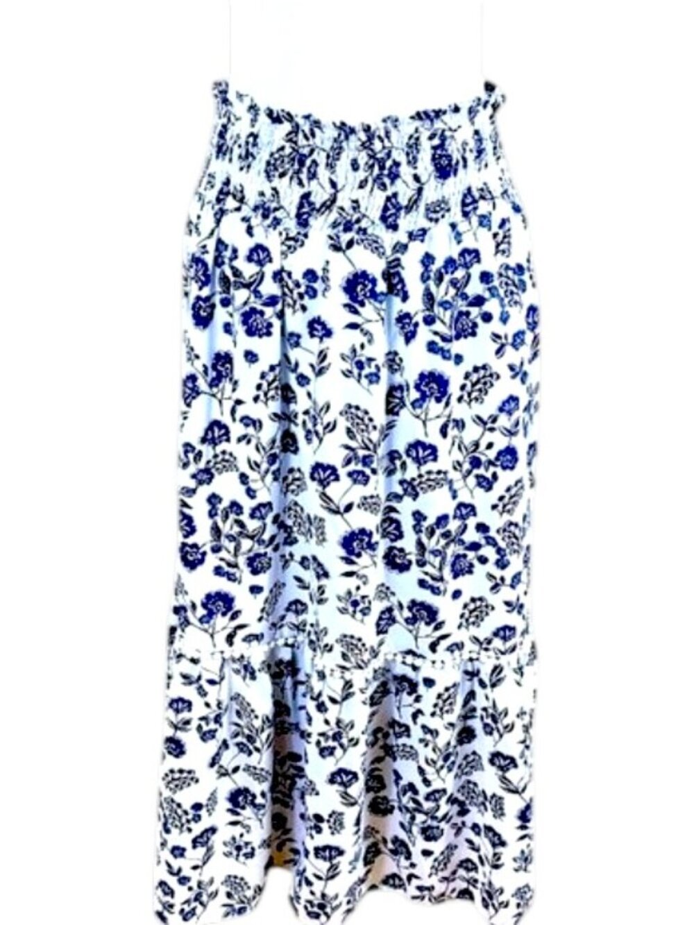 BTFBM Maxi Skirt Floral Blue White (L)